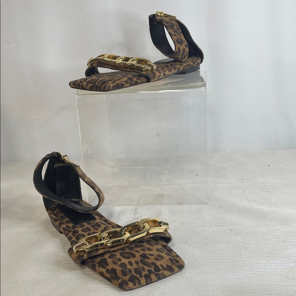 Good American Ankle Strap Leopard Animal Print Sandals Size 6 FTL-08-096 - Picture 1 of 6